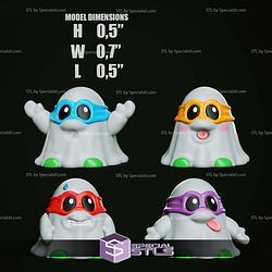 Chibi STL Collection - Cute Ghosts TMNT