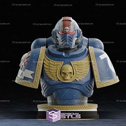 Life Size Space Marine Bust STL Files