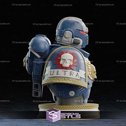 Life Size Space Marine Bust STL Files