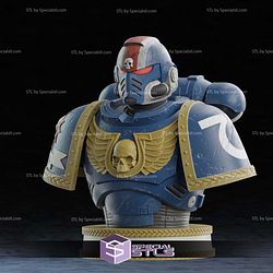 Life Size Space Marine Bust STL Files