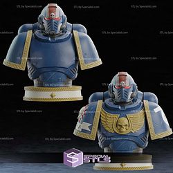 Life Size Space Marine Bust STL Files