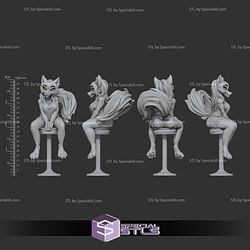 Basic STL - Wolf on Bar Chair 3D Print Files