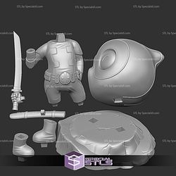 Chibi Deadpool and Sword 3D Print Files