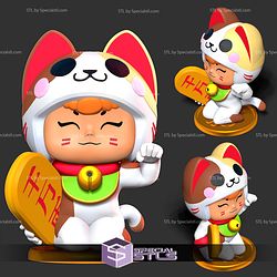 Lucky Cat Neko Bea 3D Print Files