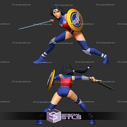 Wonder Woman Stylized Battle 3D Print Files