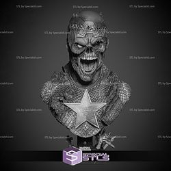 Captain America Zombie Portrait Bust 3D Print Files