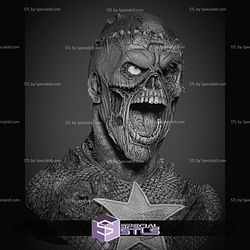 Captain America Zombie Portrait Bust 3D Print Files