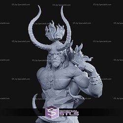 Hellboy on Fire Bust 3D Print Files