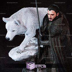 Jon Snow and Ghost 3D Print Files