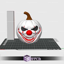 Clown Pumpkin Head Color 3D Print