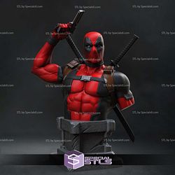 Deadpool Muscle Gun and Sword Bust STL Files