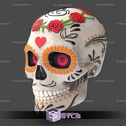 Dia de Los Muertos Skull Color 3D Print