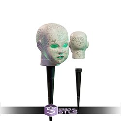 Doll Head Pathway Markers Color 3D Print