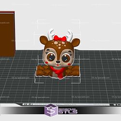 Flexi Cute Reindeer Color 3D Print