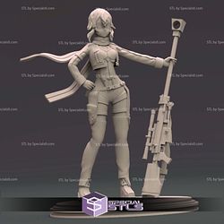 Sinon Sword art Online Standing with Gun STL Files