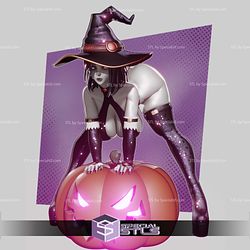 Witch Raven Pin Up Digital STL Files