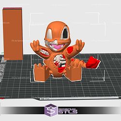 Zombie Charmander Color 3D Print