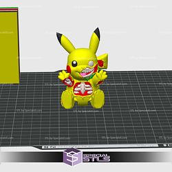 Zombie Pikachu Color 3D Print