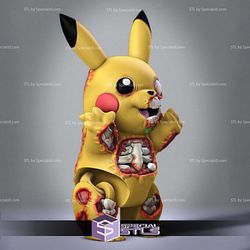 Zombie Pikachu Color 3D Print