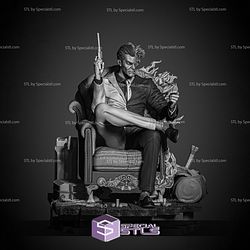 Two Face and Gun on Chair 3D Print Files