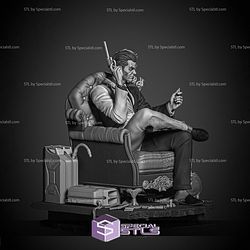 Two Face and Gun on Chair 3D Print Files