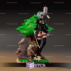 2B Stand on Tree Base Nier Automata 3D Print Files