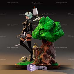 2B Stand on Tree Base Nier Automata 3D Print Files