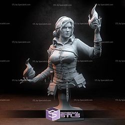 Triss Merigold Fire Elemental Bust 3D Print Files