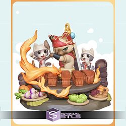 Chibi Meowscular Chef Monster Hunter 3D Print Files