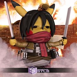 Mikasa Cosplay Pikachu 3D Print Files