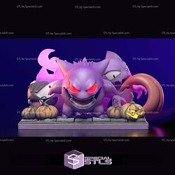 Halloween Gengar Diorama 3D Print Files