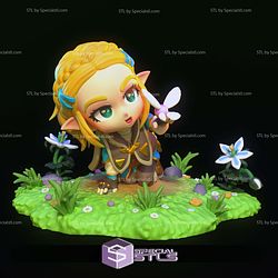 Princess Zelda and Flower Chibi 3D Print Files