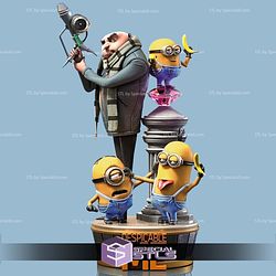 Despicable Me Minion Gru Diorama 3D Print Files