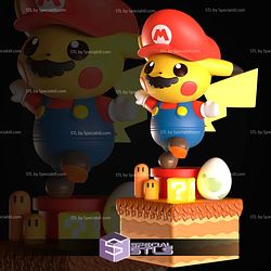 Pikachu Mario and Luigi 3D Print Files