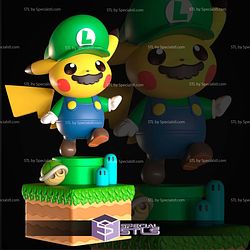 Pikachu Mario and Luigi 3D Print Files