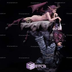 Succubus Lying on Skull Tower 3D Print Files