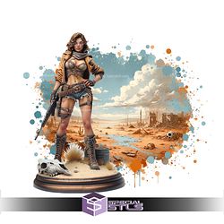 The Wasteland Queens Pin Up STL Miniatures