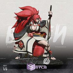 Baiken and Sword Sculptures 3D Printing