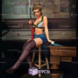 Girl Billiard Sculptures 3D Printing