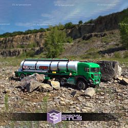 Mini Truck Rocky Tanker Trailer Sculptures 3D Printing