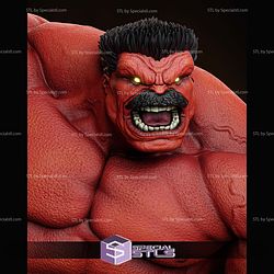 Red Hulk Bust Sculptures 3D Printing