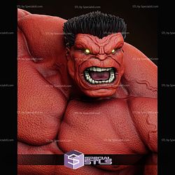 Red Hulk Bust Sculptures 3D Printing