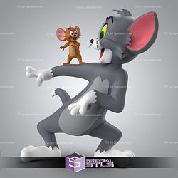 Tom and Jerry the Poster Sculptures 3D Printing