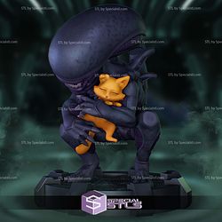 Chibi Xenomorph Alien Sculptures 3D Printing