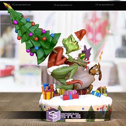 Grinch and Max Christmas Sculptures 3D Printing