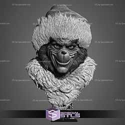 Grinch Portrait Bust Sculptures 3D Printing