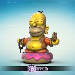 Homer Simpson Budha Sculptures 3D Printing