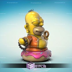 Homer Simpson Budha Sculptures 3D Printing