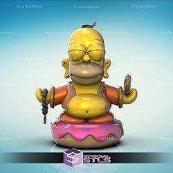 Homer Simpson Budha Sculptures 3D Printing