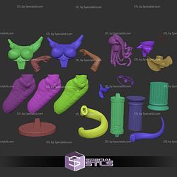 Medusa Snake Girl Sculptures 3D Printing